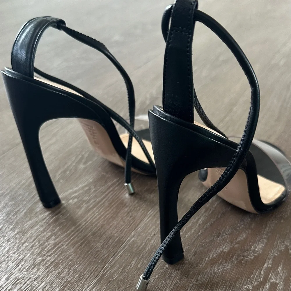SCHUTZ Black and Clear Strappy Heels — LIKE NEW!! - Picture 3 of 4
